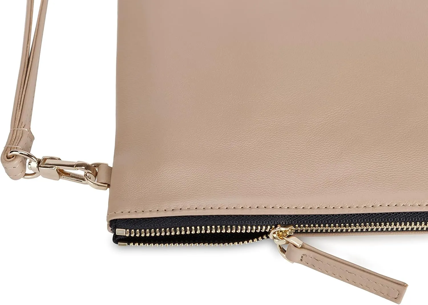 DORIS&JACKY Lambskin Leather Wristlet Clutch Purse For Women Large Soft Designer Wallet With Strap