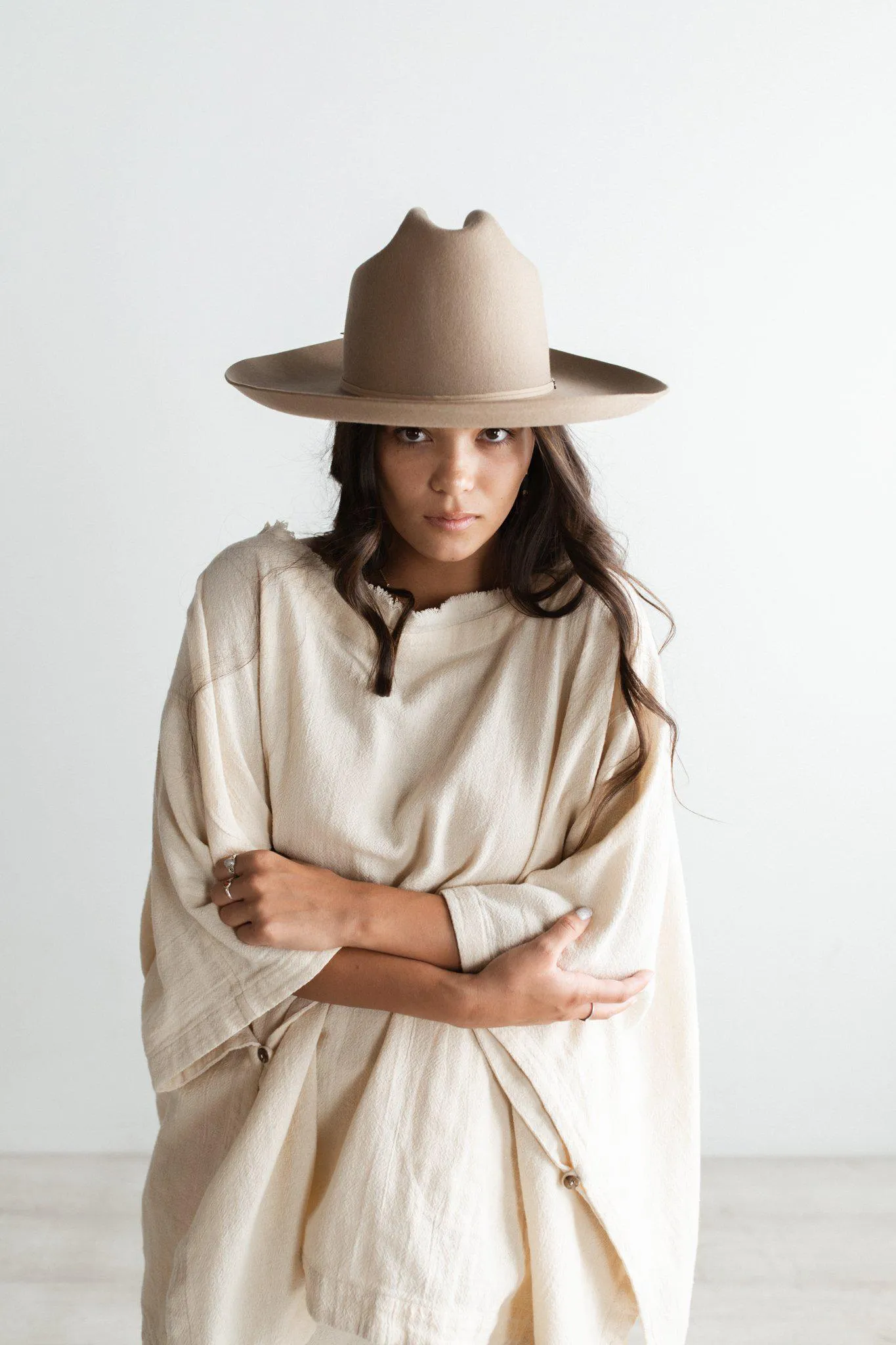 Ezra Western Hat - Tan BLEMISHED