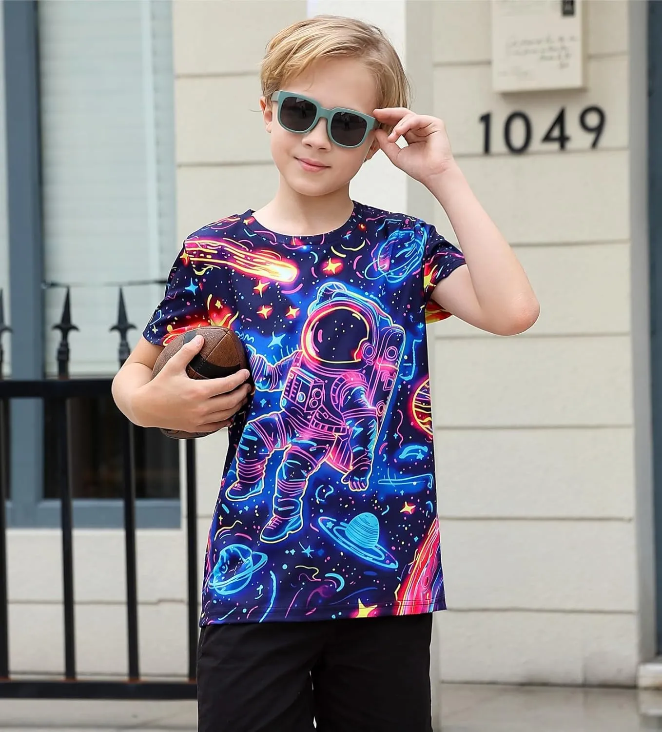 Idgreatim Boys T-Shirts Cool 3D Graphic Short Sleeve Tee Shirt 4-14 Years