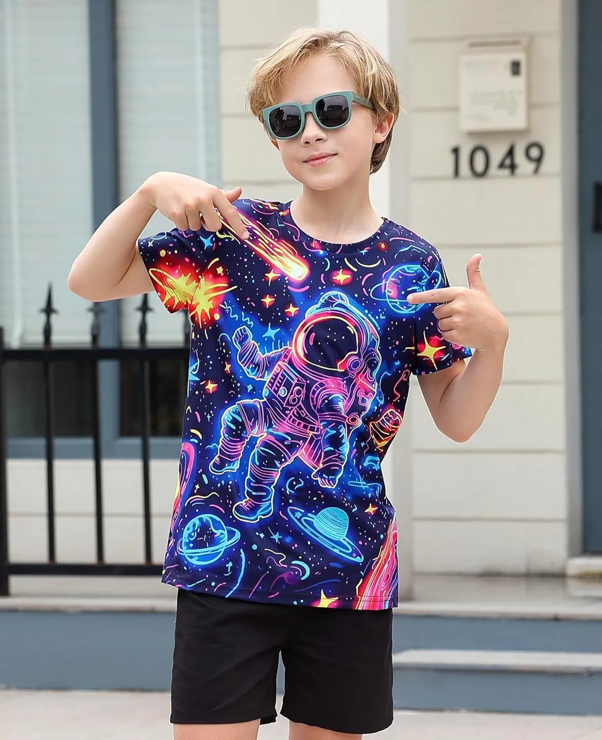 Idgreatim Boys T-Shirts Cool 3D Graphic Short Sleeve Tee Shirt 4-14 Years