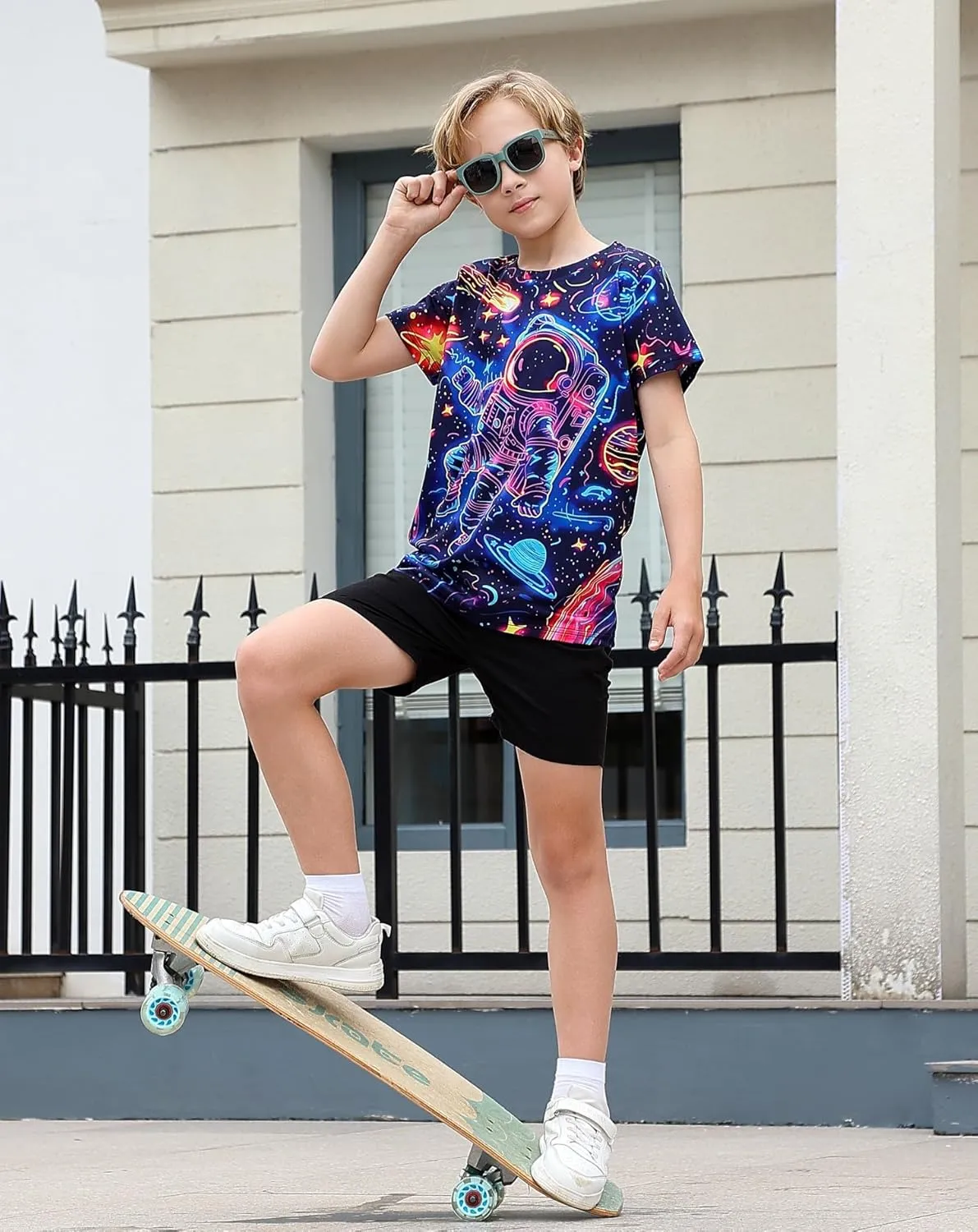 Idgreatim Boys T-Shirts Cool 3D Graphic Short Sleeve Tee Shirt 4-14 Years