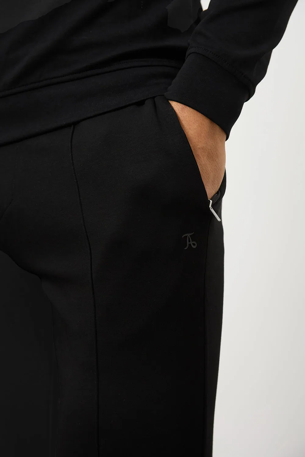 Interlock Sweat Jogger in Black