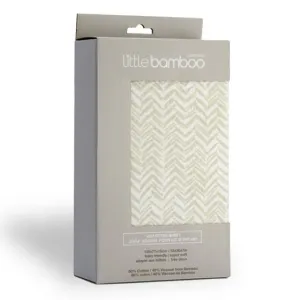 Little Linen Jersey Fitted Cot Sheet- Herringbone Whisper