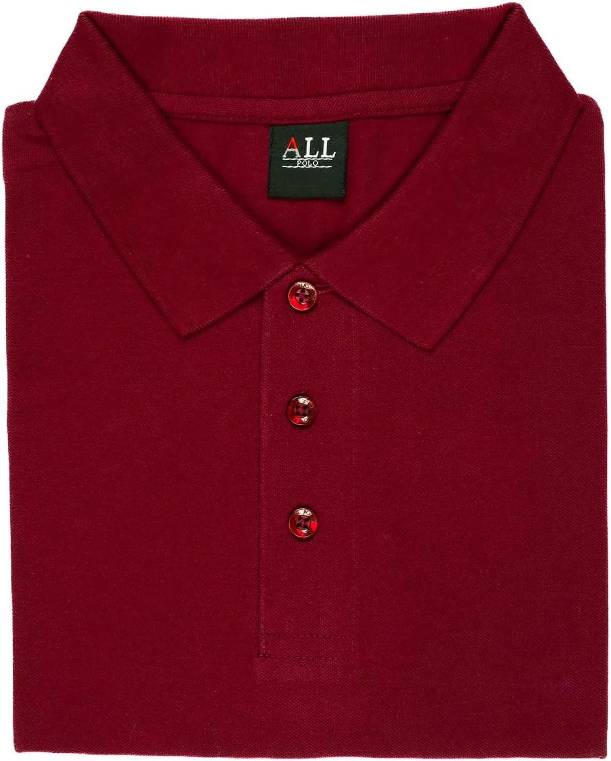 Men's Polo Shirt - Short Sleeve Regular Fit Classic Pique Solid Casual 3 Button Collared Top