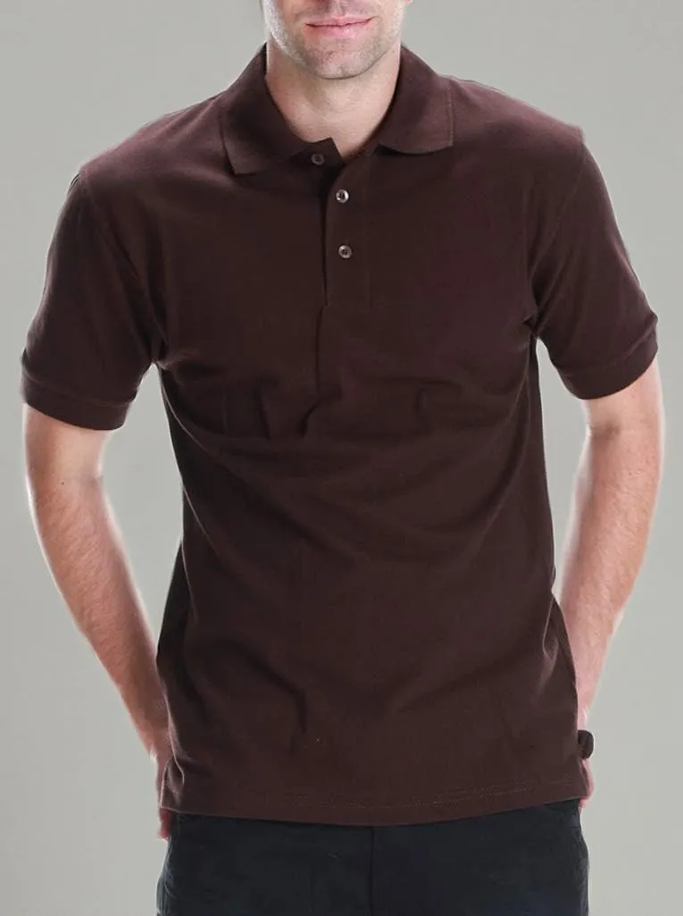 Men's Polo Shirt - Short Sleeve Regular Fit Classic Pique Solid Casual 3 Button Collared Top