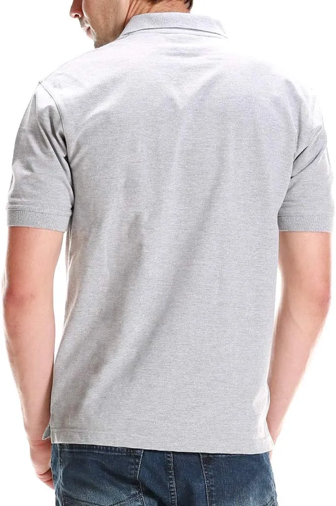 Men's Polo Shirt - Short Sleeve Regular Fit Classic Pique Solid Casual 3 Button Collared Top
