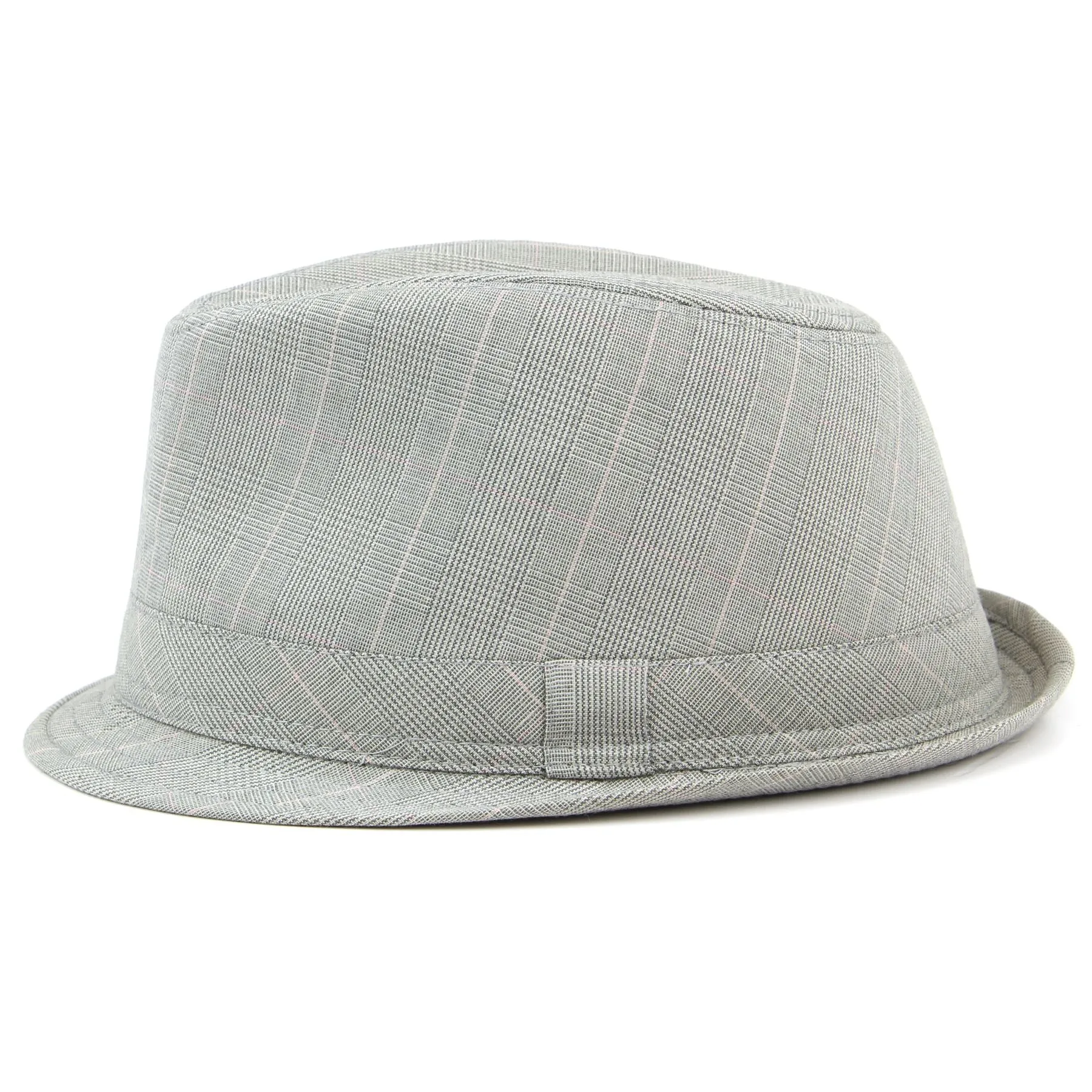 Simple cotton tweed trilby hat - Light grey