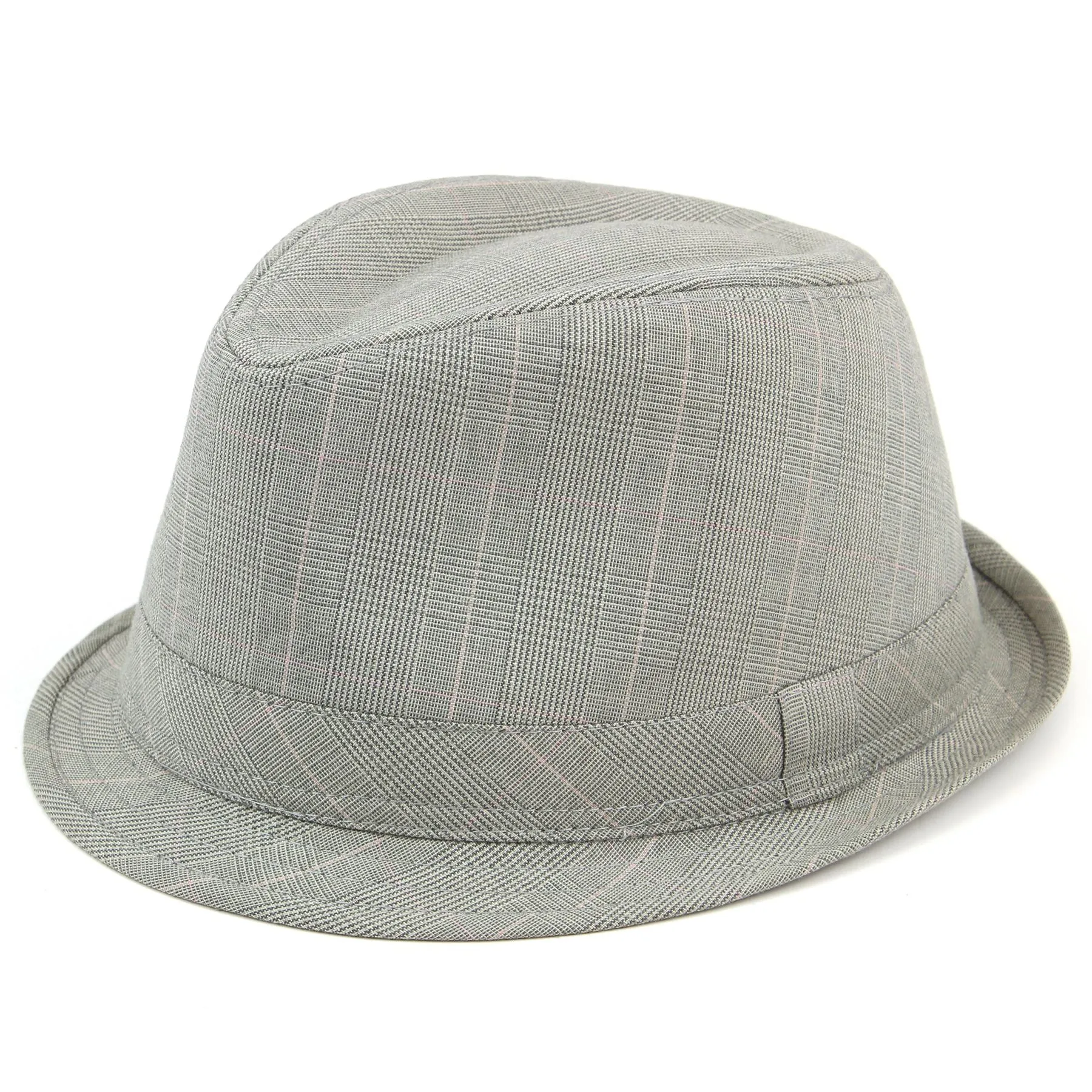 Simple cotton tweed trilby hat - Light grey