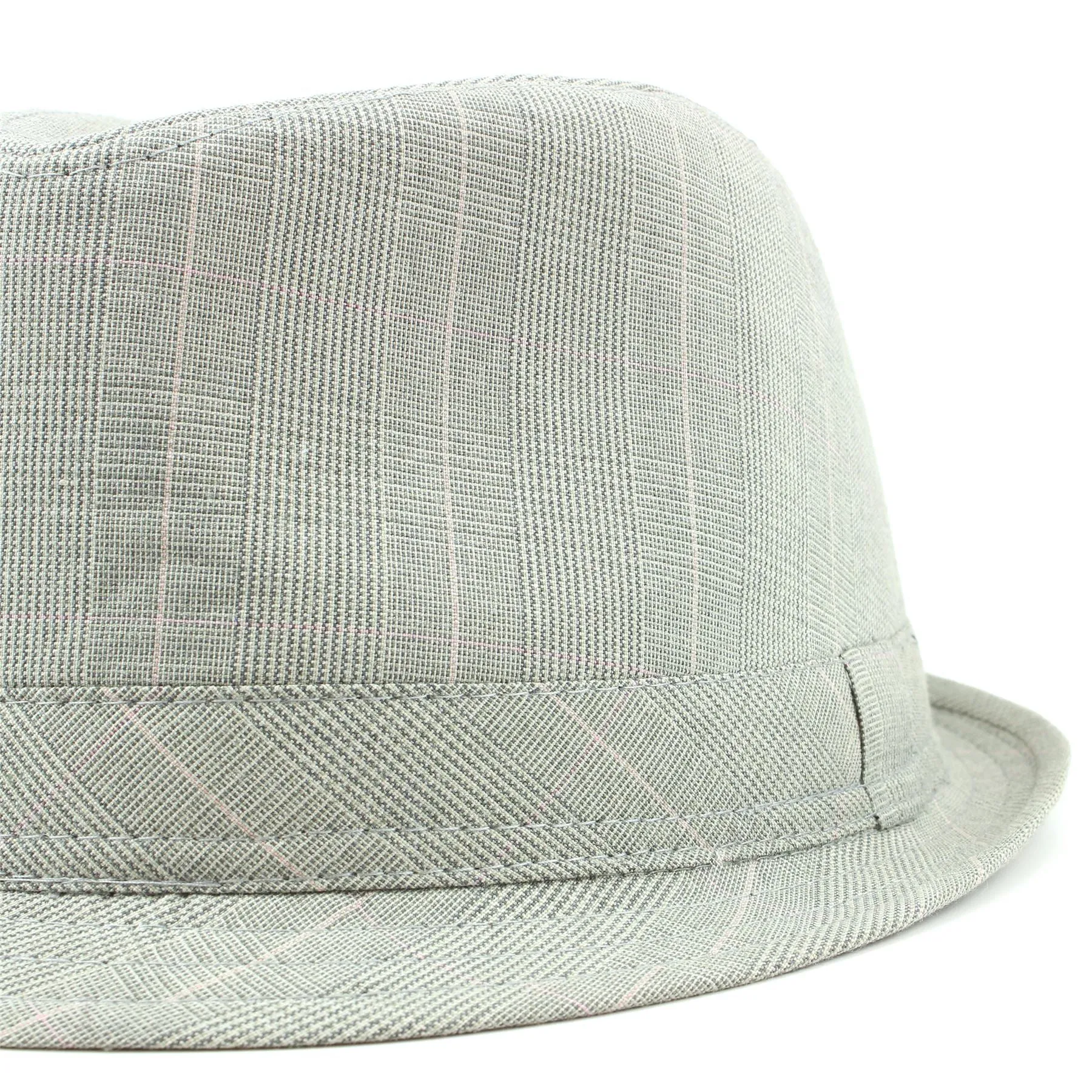 Simple cotton tweed trilby hat - Light grey