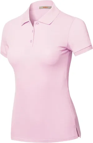 STARJJ Womens Slim Fit Golf Short Sleeve Breathable Pique Polo Shirt