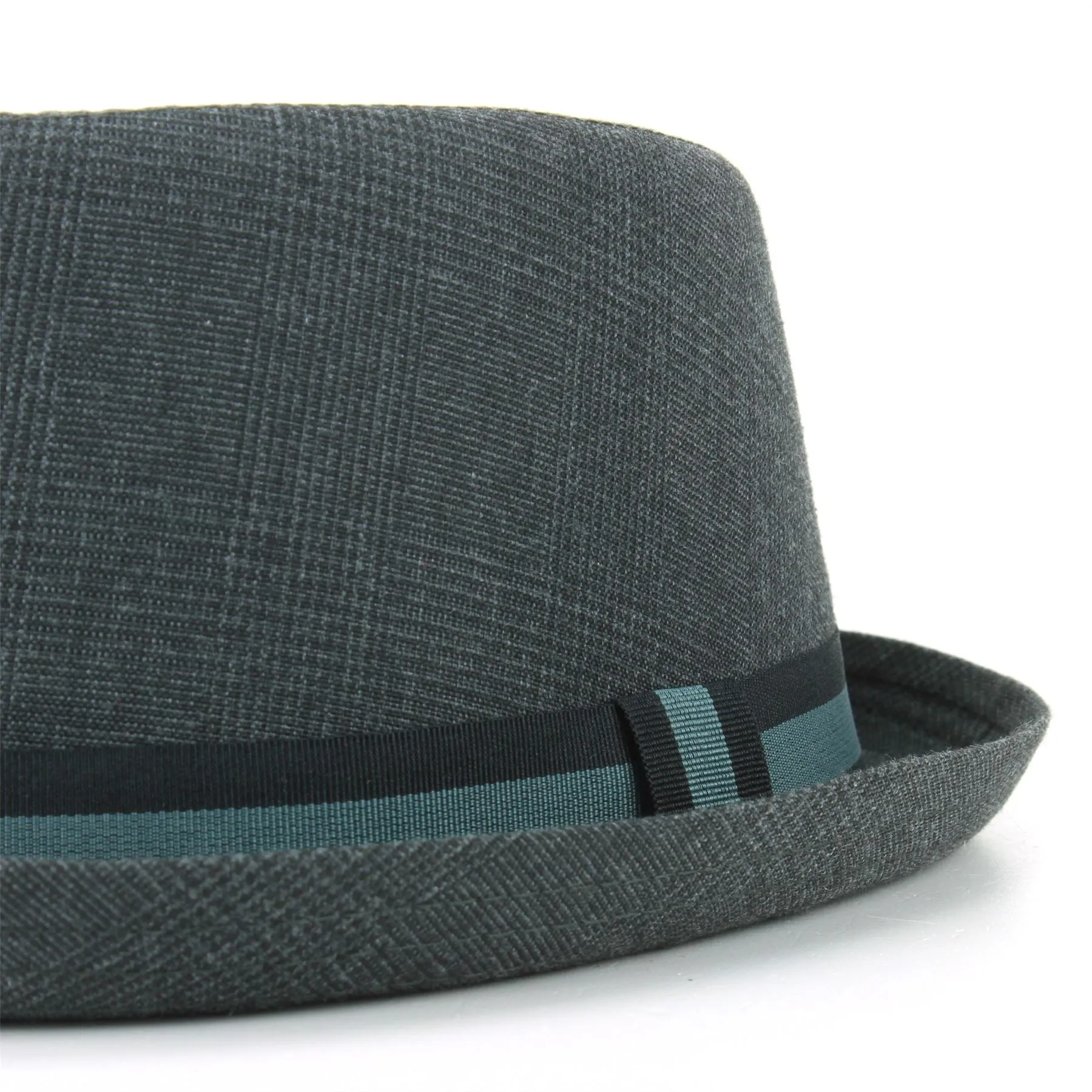 Tweed Porkpie Hat - Dark Grey