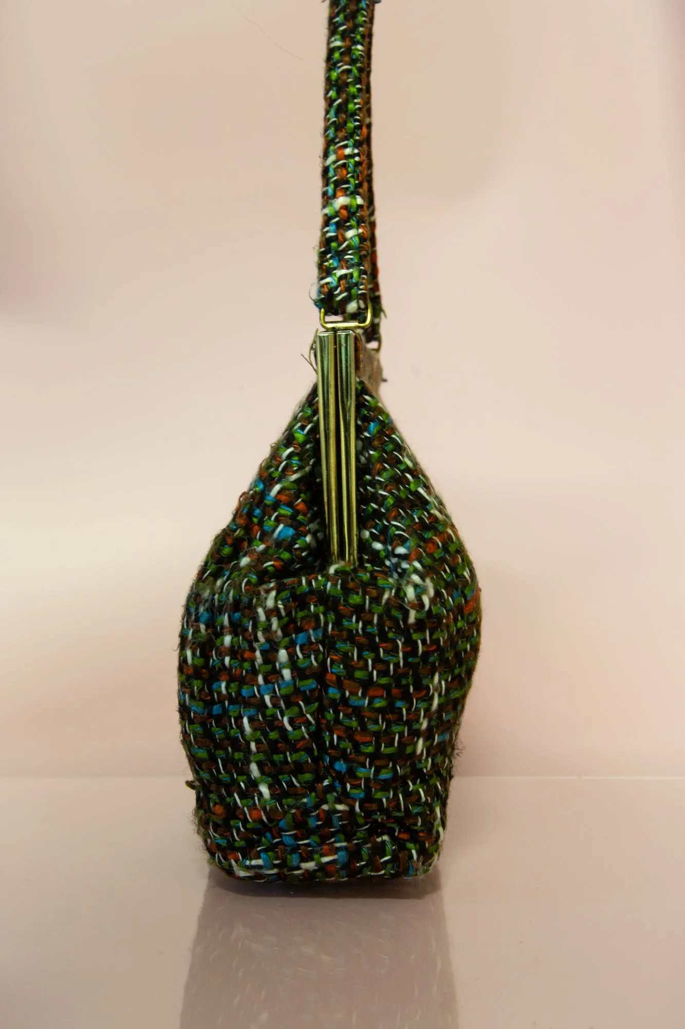 Vintage 1960s Green Tweed Handbag