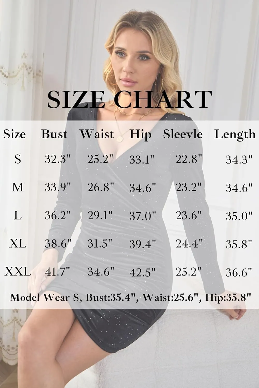Womens Sequin Velvet Wrap V Neck Mini Bodycon Dress Elegant Long Sleeve Party Club Cocktail Dresses