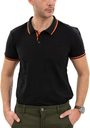 X RAY Men's Polo Shirts Short Sleeve, Slim Performance Stretch Cotton Golf Polos for Men