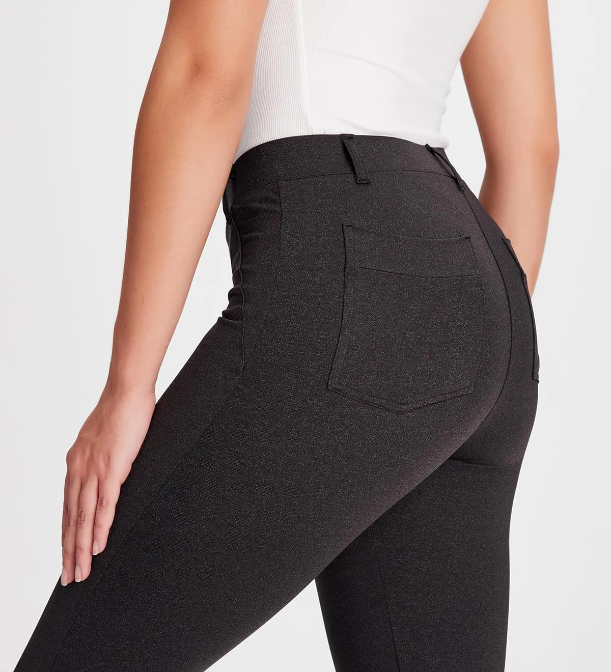 Yogipace,Belt Loops,Women's Petite/Regular/Tall Flare Cropped Yoga Dress Pants Capris Stretchy Work Ankle Pant